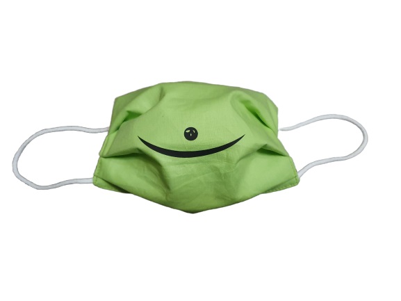 Masca de protectie ANALUCA cu pliuri pentru copii verde smile