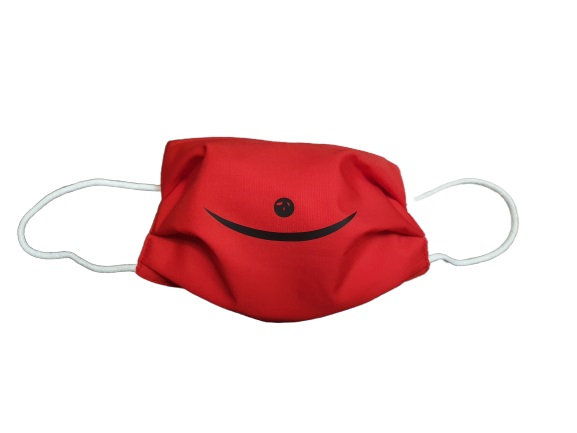 Masca de protectie ANALUCA cu pliuri pentru copii rosie smile